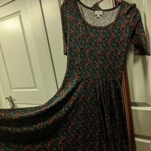 LuLaRoe Keys Unicorn Nicole dress small